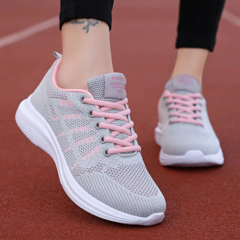 Women's Black Flying Woven Mesh Sneakers Lightweight Breathable - Image 3