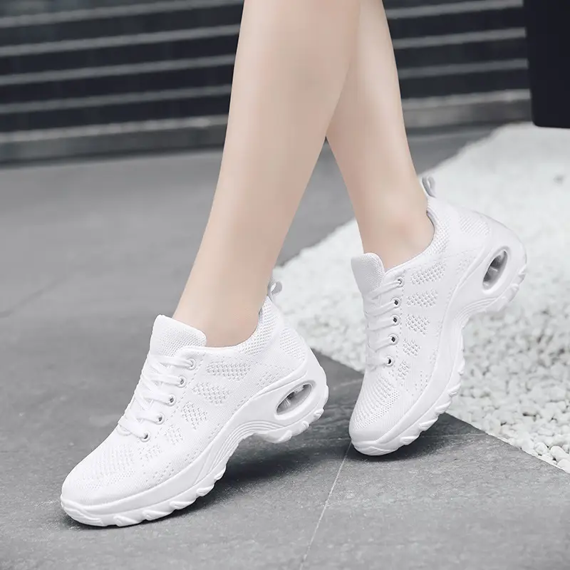 Foreign Trade Wholesale Women's Shoes Spring and Summer Fly-Knit Air-Cushioned Large Size Mom Shoes Outdoor Fashion Simple Lightweight Breathable Sports Shoes - Image 6