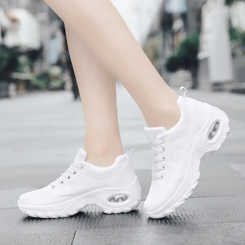 Foreign Trade Wholesale Women's Shoes Spring and Summer Fly-Knit Air-Cushioned Large Size Mom Shoes Outdoor Fashion Simple Lightweight Breathable Sports Shoes - Image 7