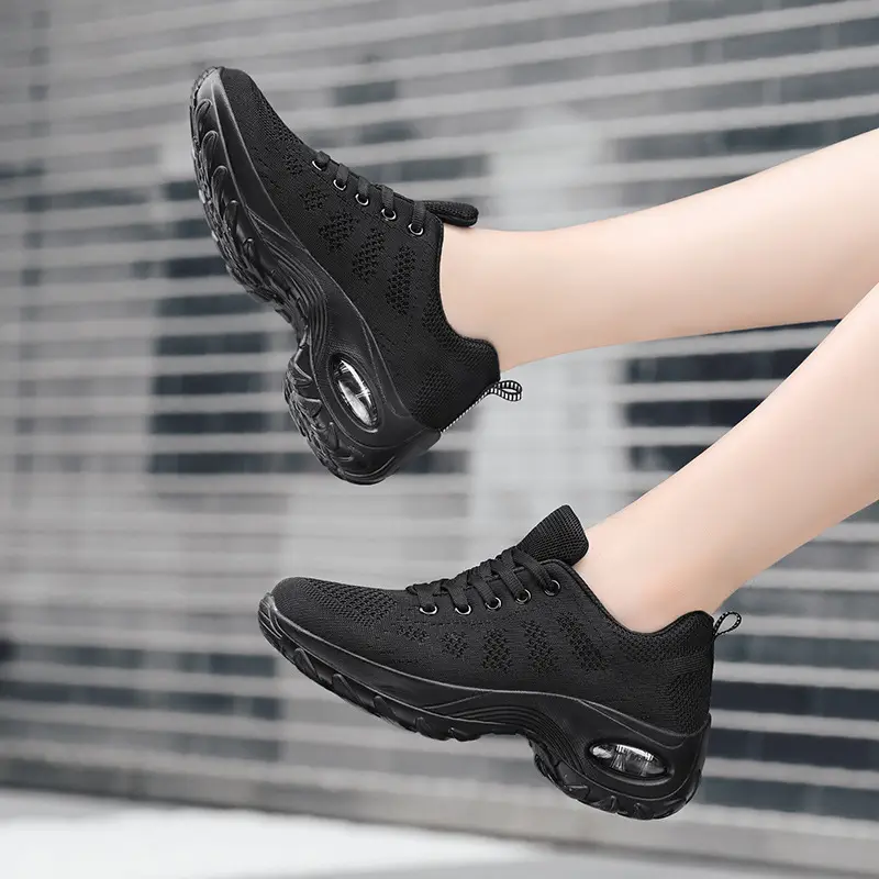 Foreign Trade Wholesale Women's Shoes Spring and Summer Fly-Knit Air-Cushioned Large Size Mom Shoes Outdoor Fashion Simple Lightweight Breathable Sports Shoes - Image 8