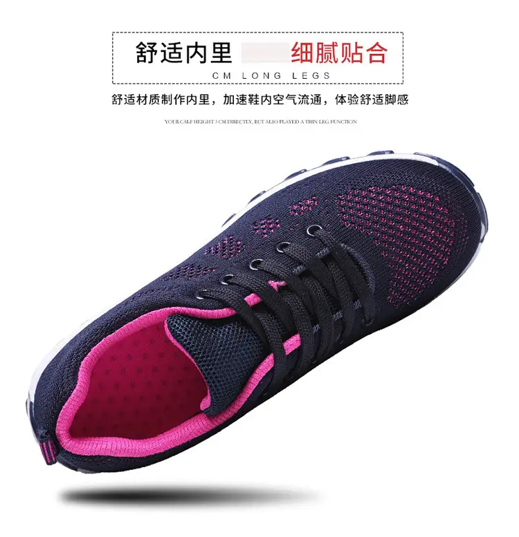 Foreign Trade Wholesale Women's Shoes Spring and Summer Fly-Knit Air-Cushioned Large Size Mom Shoes Outdoor Fashion Simple Lightweight Breathable Sports Shoes — feature 25