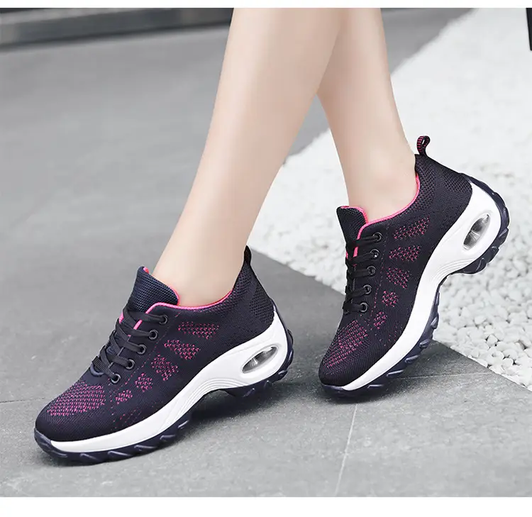 Foreign Trade Wholesale Women's Shoes Spring and Summer Fly-Knit Air-Cushioned Large Size Mom Shoes Outdoor Fashion Simple Lightweight Breathable Sports Shoes — feature 28
