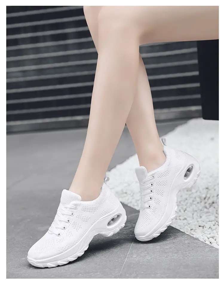 Foreign Trade Wholesale Women's Shoes Spring and Summer Fly-Knit Air-Cushioned Large Size Mom Shoes Outdoor Fashion Simple Lightweight Breathable Sports Shoes — feature 31