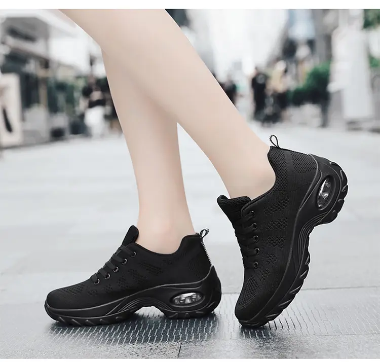 Foreign Trade Wholesale Women's Shoes Spring and Summer Fly-Knit Air-Cushioned Large Size Mom Shoes Outdoor Fashion Simple Lightweight Breathable Sports Shoes — feature 32