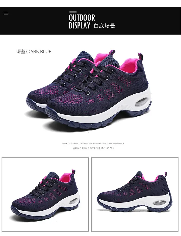 Foreign Trade Wholesale Women's Shoes Spring and Summer Fly-Knit Air-Cushioned Large Size Mom Shoes Outdoor Fashion Simple Lightweight Breathable Sports Shoes — feature 35