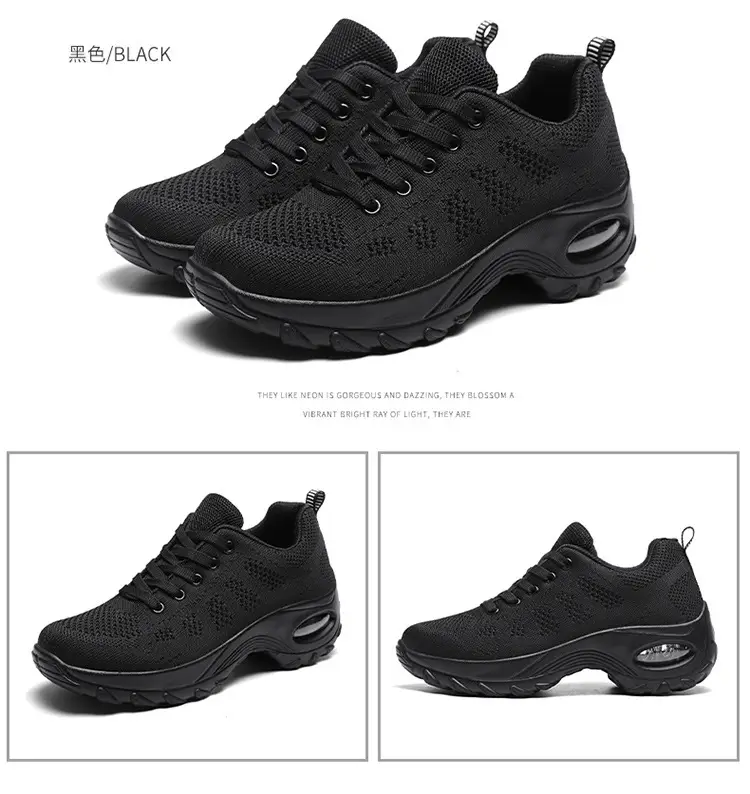 Foreign Trade Wholesale Women's Shoes Spring and Summer Fly-Knit Air-Cushioned Large Size Mom Shoes Outdoor Fashion Simple Lightweight Breathable Sports Shoes — feature 37