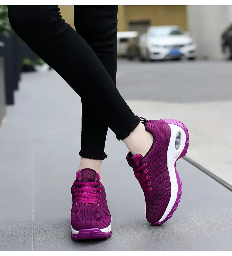 Foreign Trade Wholesale Women's Shoes Spring and Summer Fly-Knit Air-Cushioned Large Size Mom Shoes Outdoor Fashion Simple Lightweight Breathable Sports Shoes — feature 42
