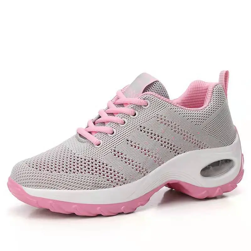 Foreign Trade Wholesale Women's Shoes Spring and Summer Fly-Knit Air-Cushioned Large Size Mom Shoes Outdoor Fashion Simple Lightweight Breathable Sports Shoes - Image 4
