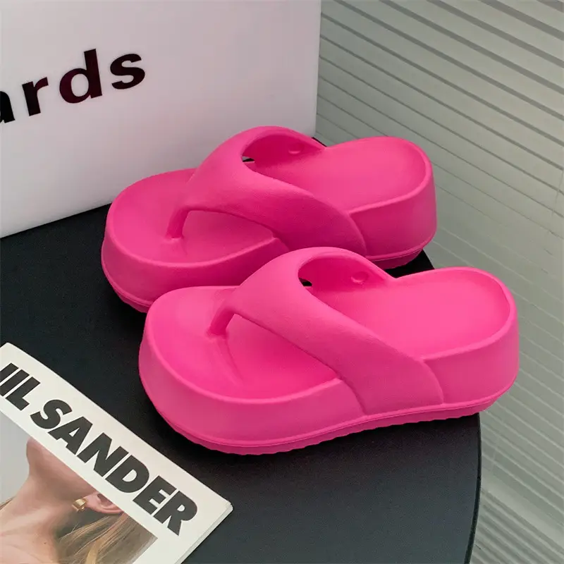 Flip-Flops for Women, Wedge-Heeled Thick-Soled Flip-Flops for Summer Outer Wear, Heightening Eva Flip-Flops, Beach Sandals - Image 3