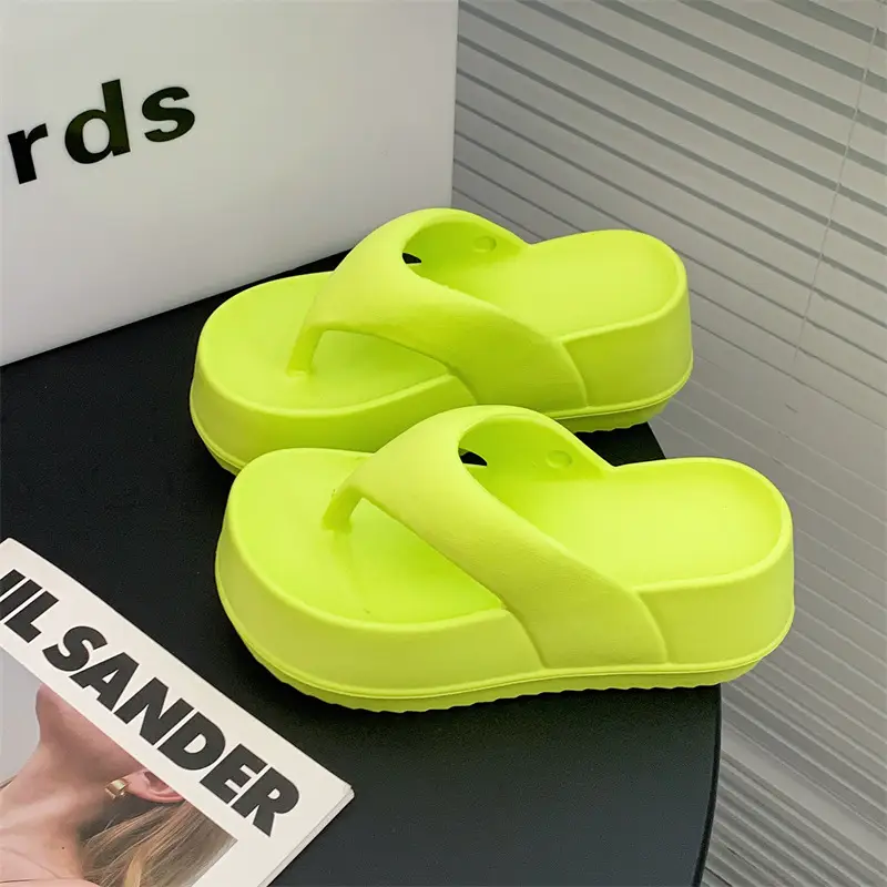 Flip-Flops for Women, Wedge-Heeled Thick-Soled Flip-Flops for Summer Outer Wear, Heightening Eva Flip-Flops, Beach Sandals - Image 4