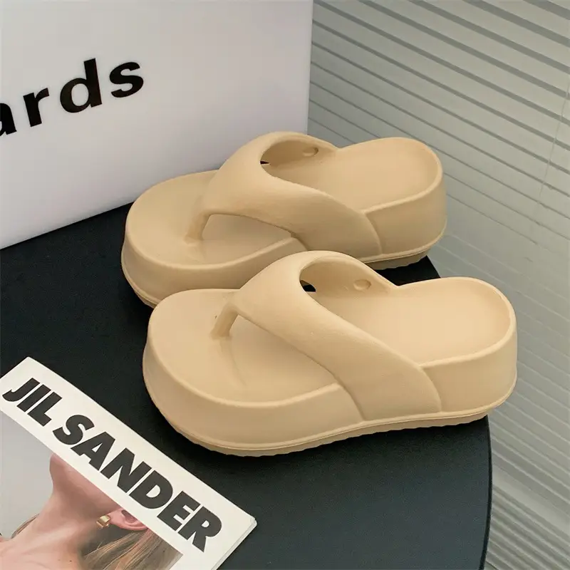 Flip-Flops for Women, Wedge-Heeled Thick-Soled Flip-Flops for Summer Outer Wear, Heightening Eva Flip-Flops, Beach Sandals - Image 5