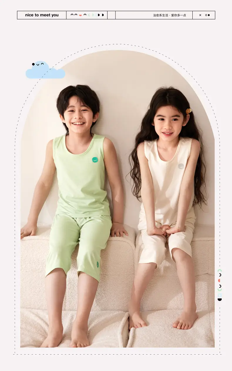 Linhje Tencel Lyocell Sleeveless Vest for Boys Girls Spring Summer — feature 12