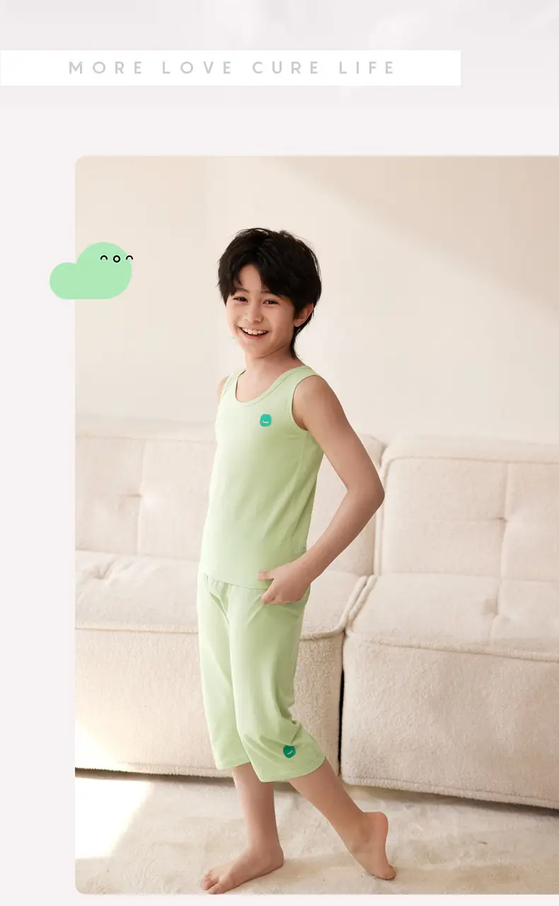 Linhje Tencel Lyocell Sleeveless Vest for Boys Girls Spring Summer — feature 14