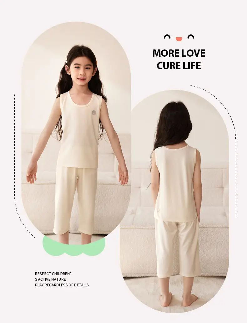Linhje Tencel Lyocell Sleeveless Vest for Boys Girls Spring Summer — feature 15