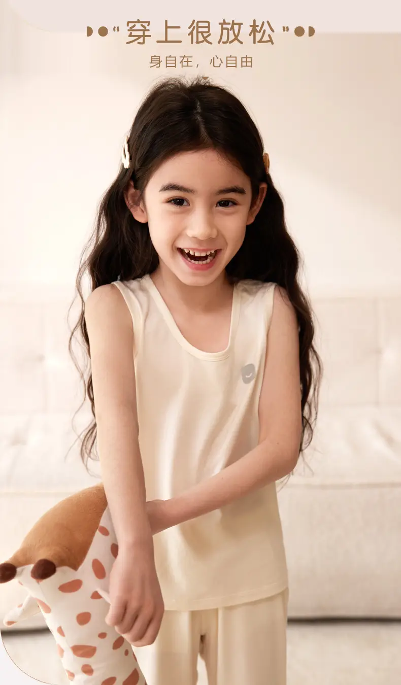 Linhje Tencel Lyocell Sleeveless Vest for Boys Girls Spring Summer — feature 7