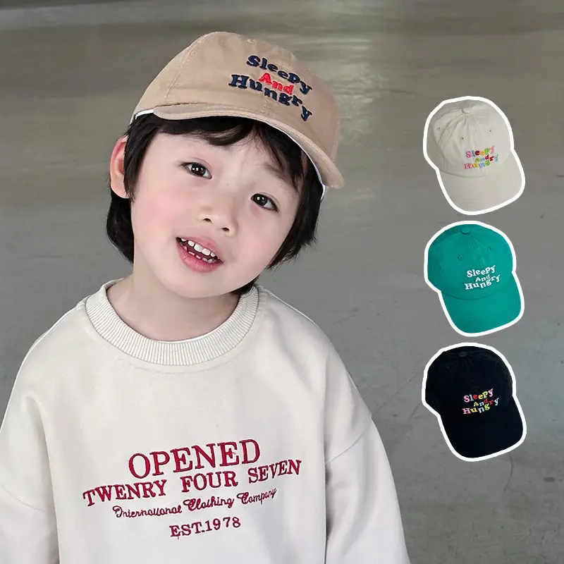 Sleepy Hangry Green & Beige Baseball Caps - Image 3