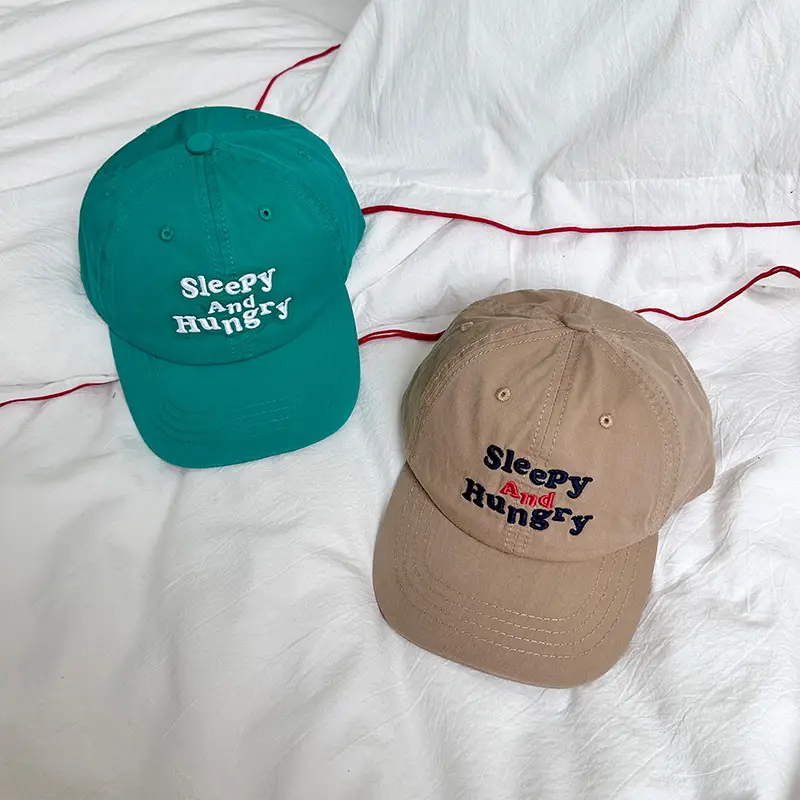 Sleepy Hangry Green & Beige Baseball Caps - Image 5