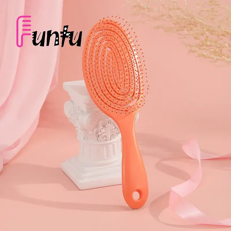 Pink Skull Top Hair Comb Dual Use Wet Dry - Image 4
