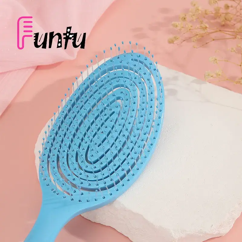 Pink Skull Top Hair Comb Dual Use Wet Dry - Image 6