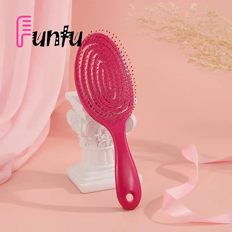 Pink Skull Top Hair Comb Dual Use Wet Dry - Image 7