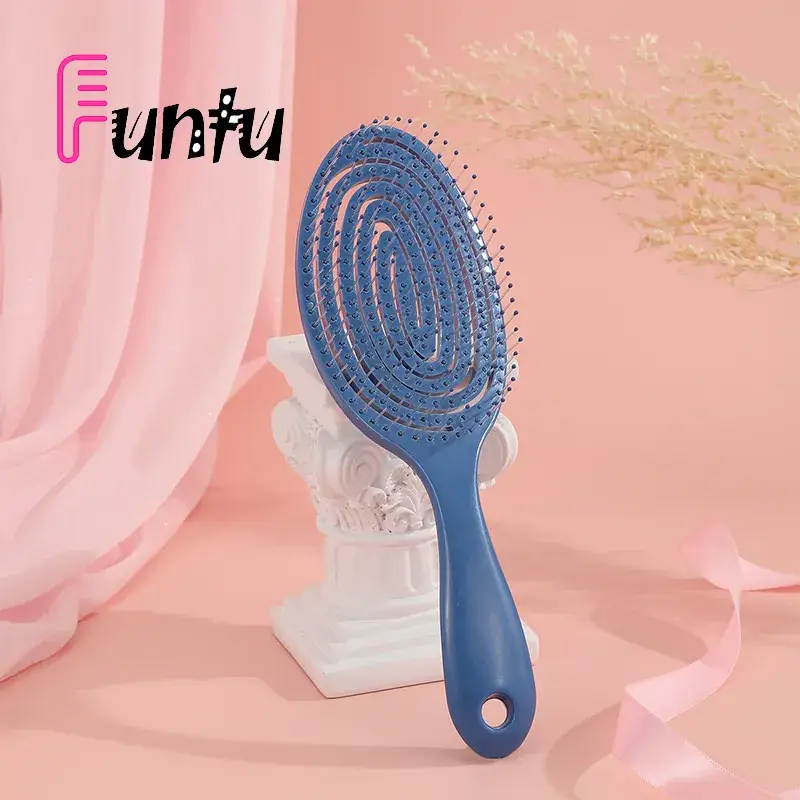 Pink Skull Top Hair Comb Dual Use Wet Dry - Image 2