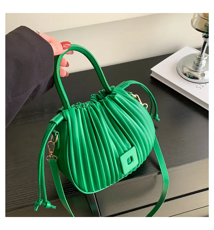 Black Pleated Crossbody Bag for Women 2026 - Image 4