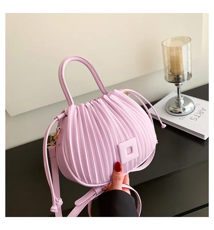 Black Pleated Crossbody Bag for Women 2026 - Image 6