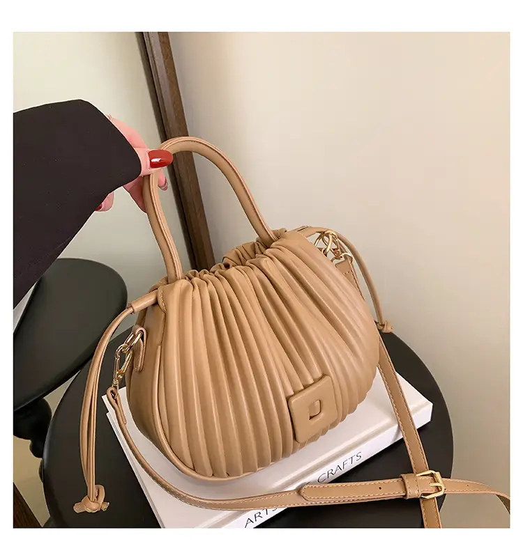 Black Pleated Crossbody Bag for Women 2026 - Image 7