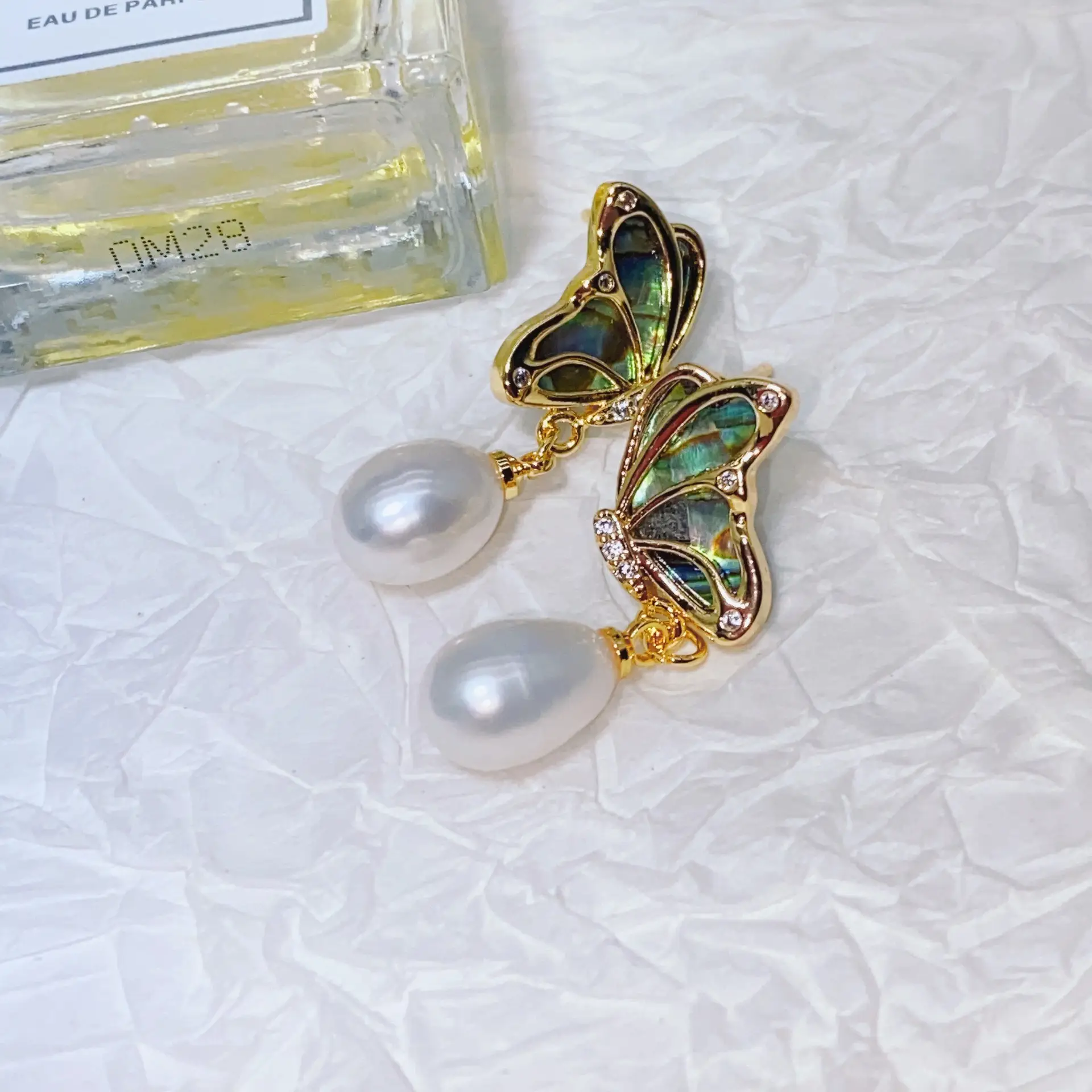 Abalone Shell Butterfly Pearl Earrings for Women — feature 5