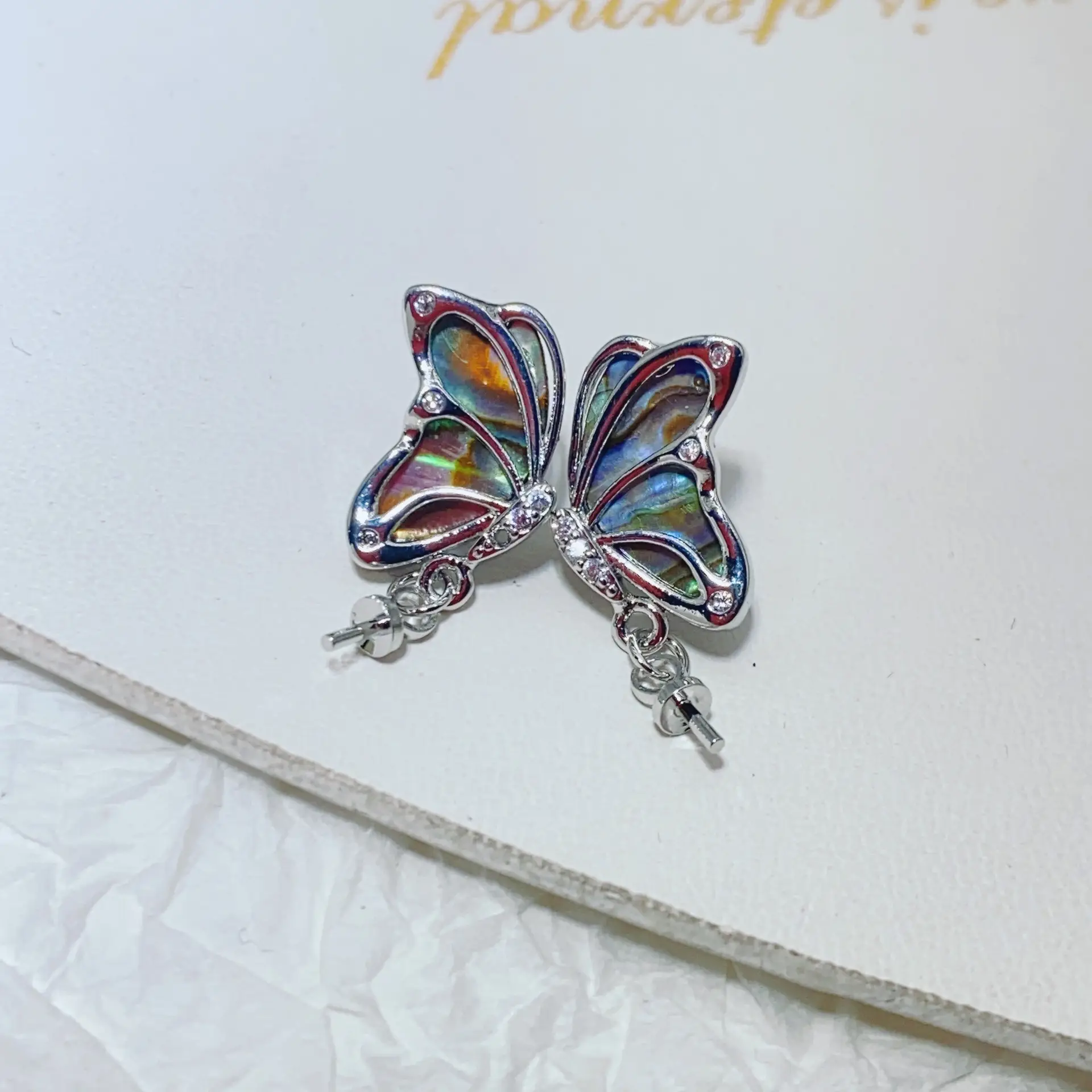 Abalone Shell Butterfly Pearl Earrings for Women — feature 9