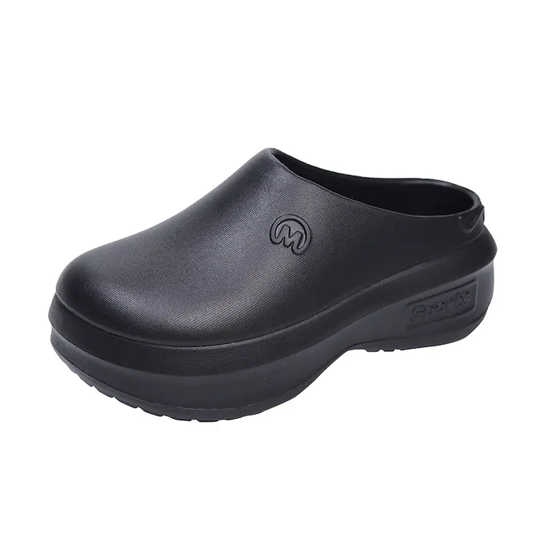 New chef shoes men's and women's thick-soled heightening shoes outer wear half-support lazy slippers summer fashion brand beach sandals - Image 8