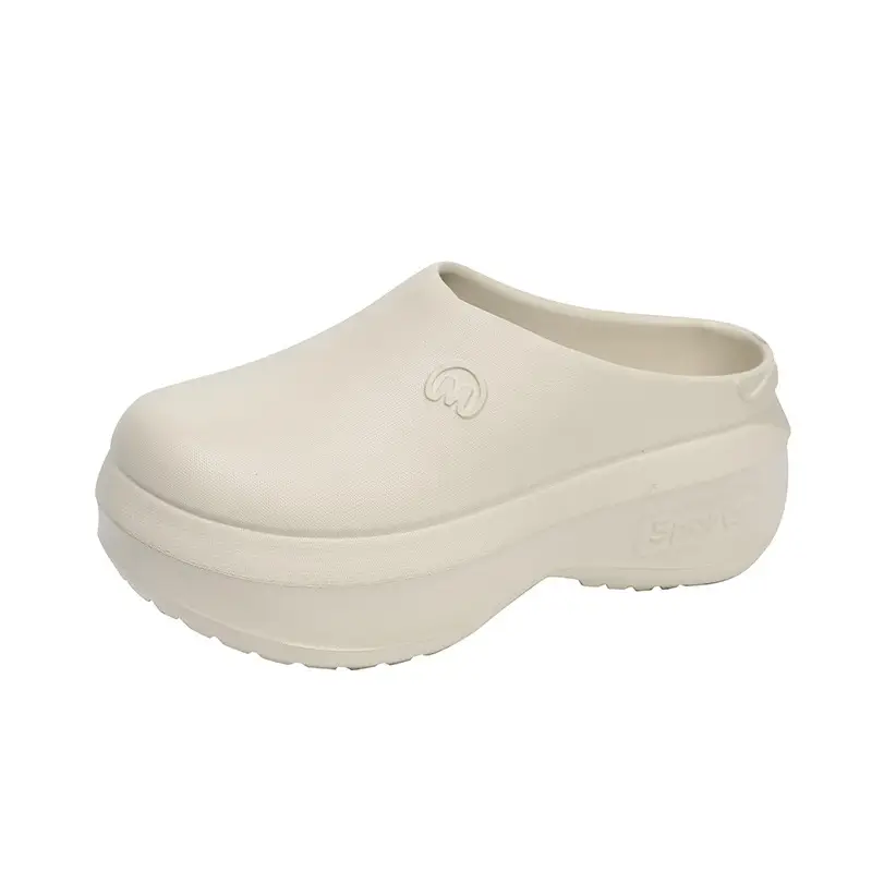 New chef shoes men's and women's thick-soled heightening shoes outer wear half-support lazy slippers summer fashion brand beach sandals - Image 3
