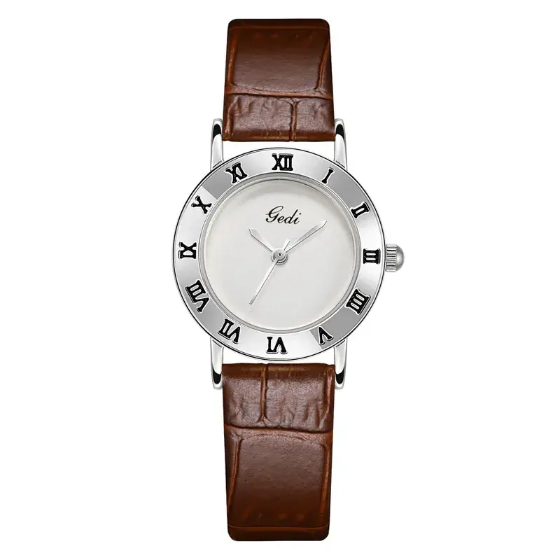 Gedi Vintage Black Leather Women's Quartz Watch - Image 4