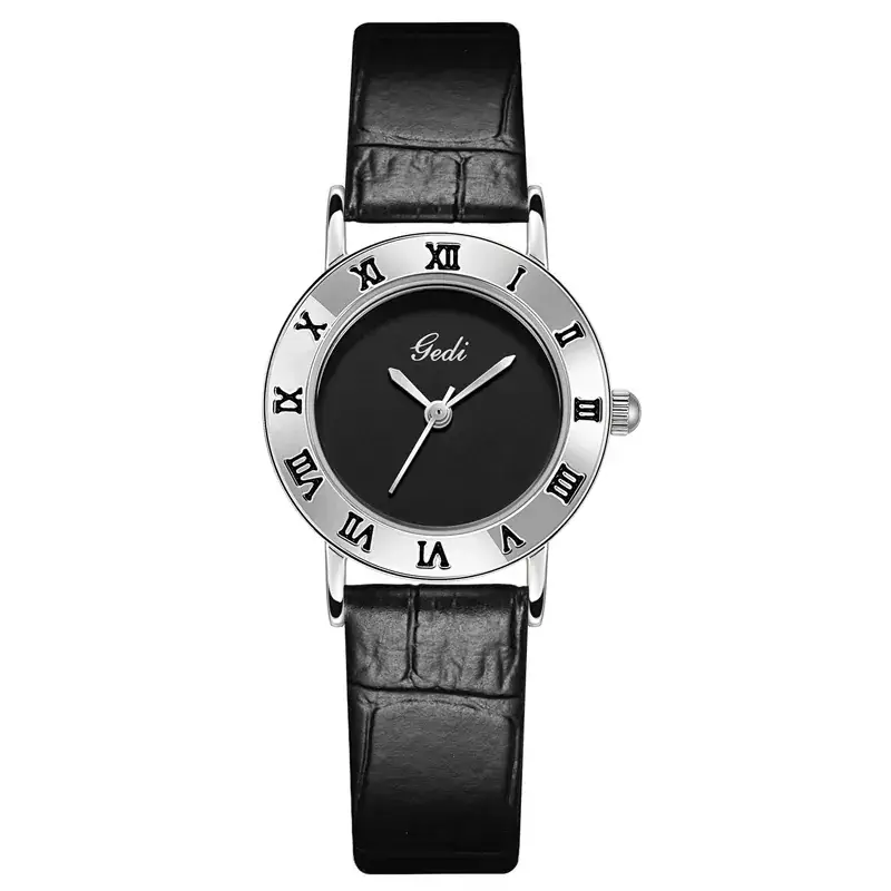 Gedi Vintage Black Leather Women's Quartz Watch - Image 5