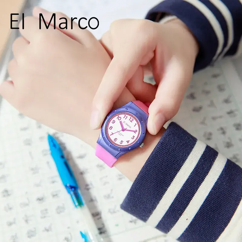 El Marco Waterproof Green Quartz Watch for Kids - Image 26