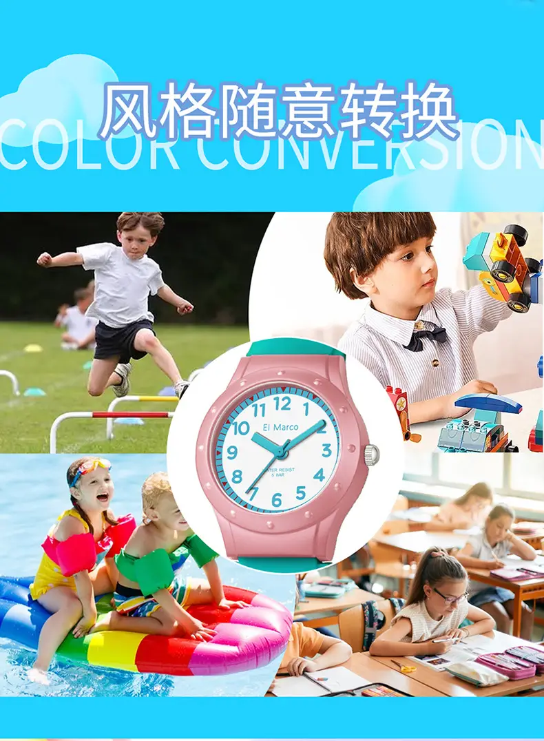 El Marco Waterproof Green Quartz Watch for Kids — feature 16
