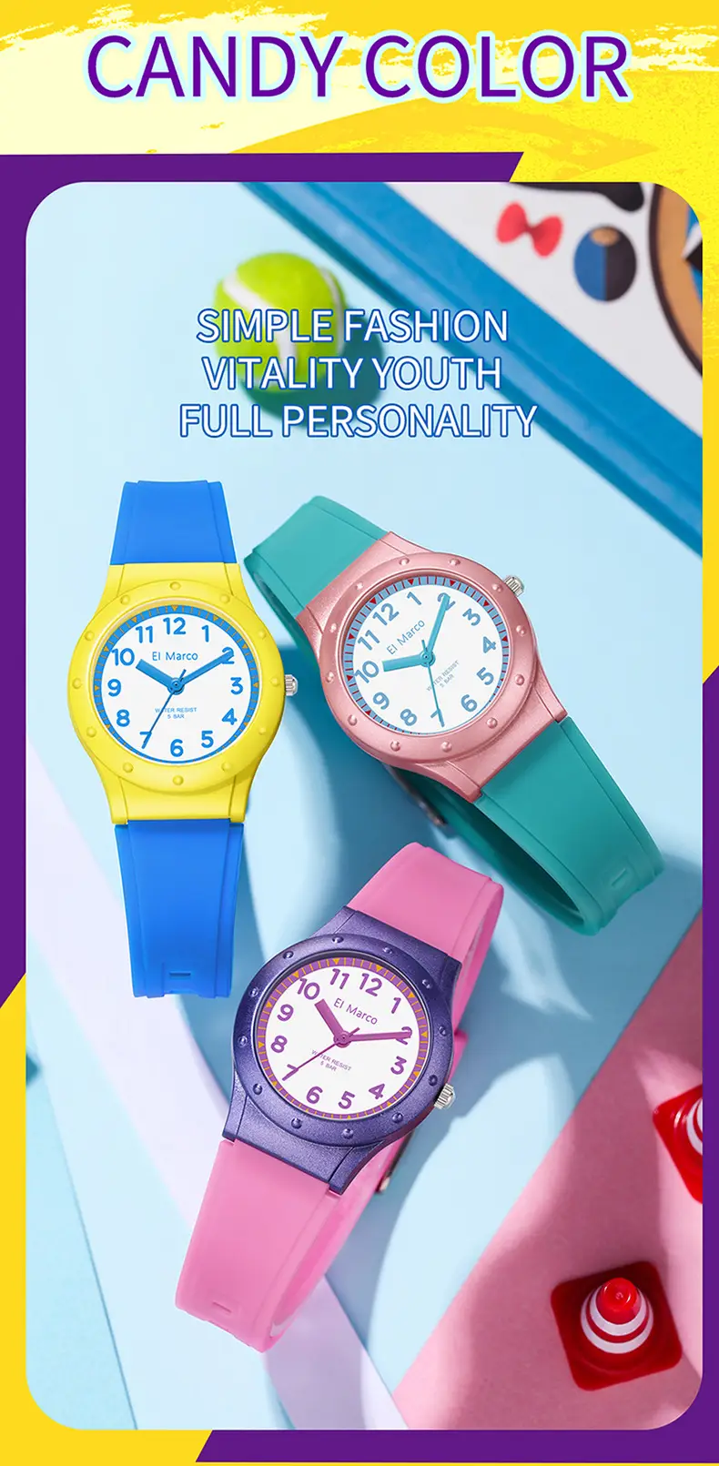 El Marco Waterproof Green Quartz Watch for Kids — feature 26
