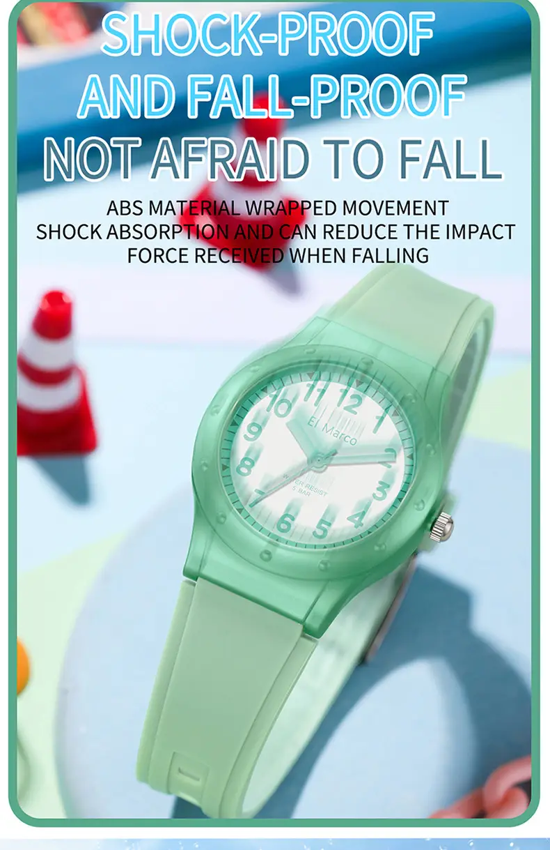 El Marco Waterproof Green Quartz Watch for Kids — feature 32