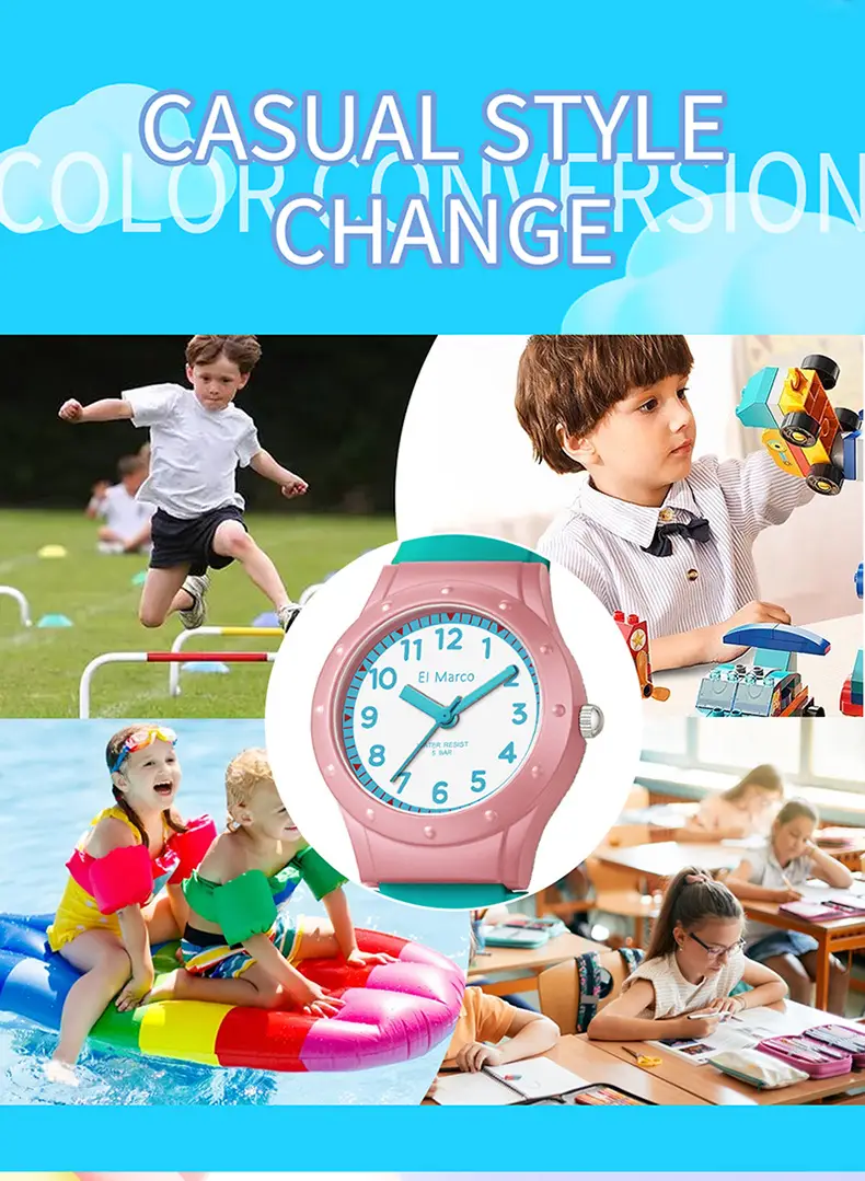 El Marco Waterproof Green Quartz Watch for Kids — feature 34
