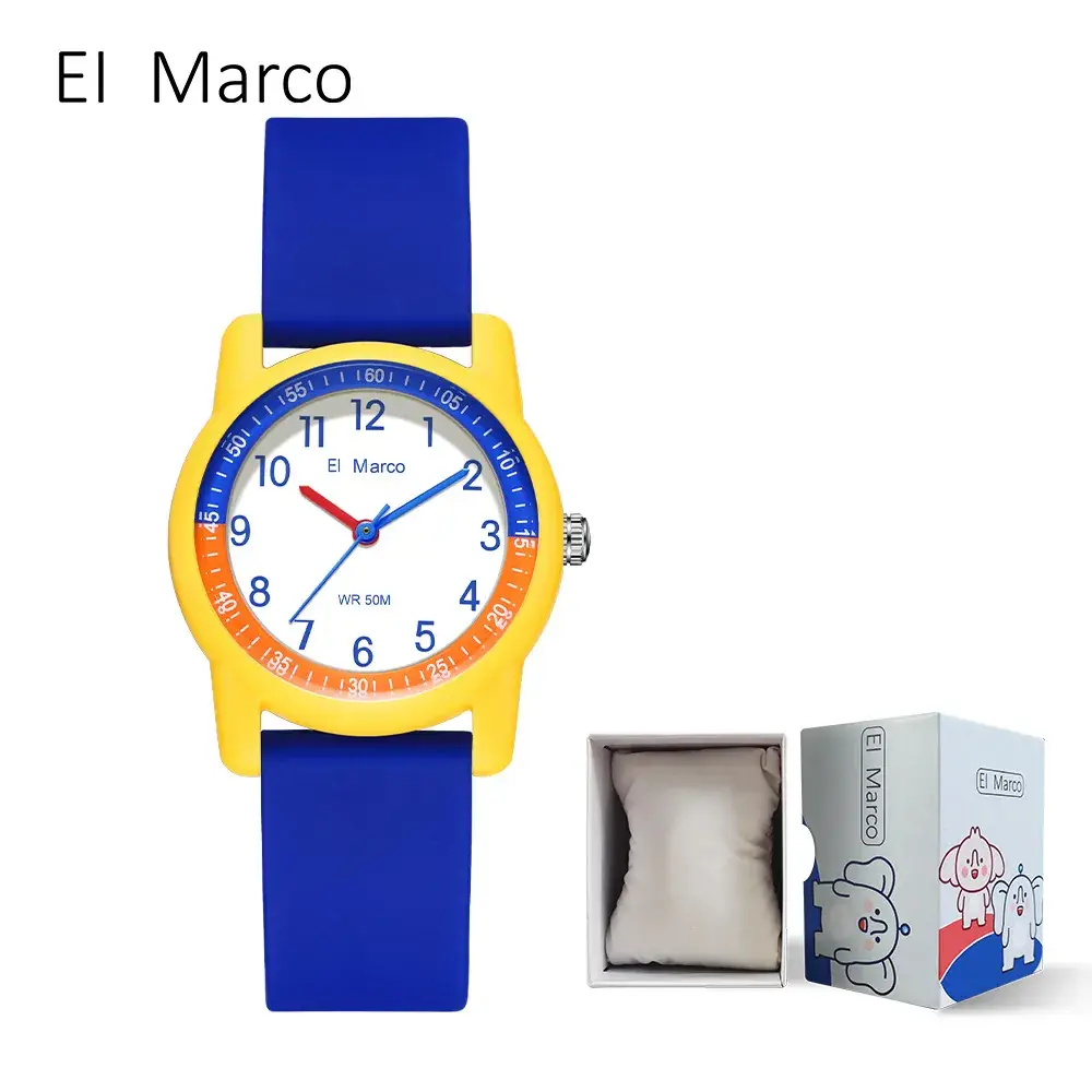 El Marco Waterproof Green Quartz Watch for Kids - Image 18