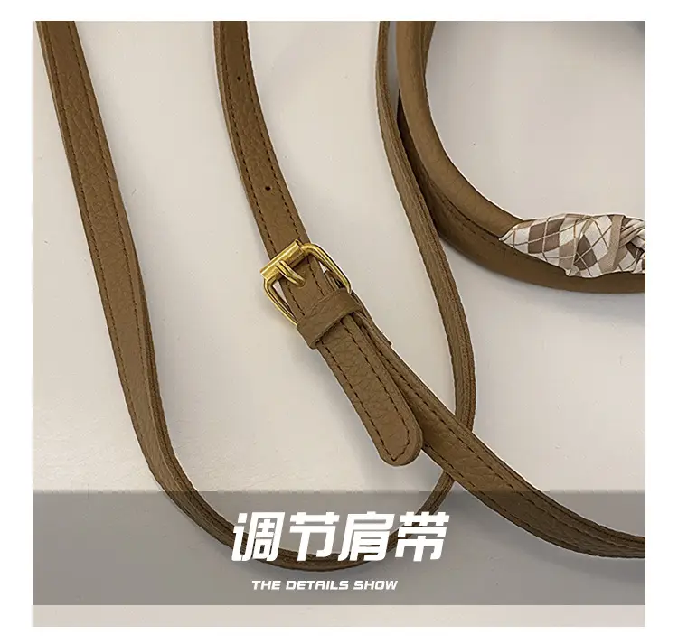 Women's Brown Leather Bucket Bag with Tassel Handle — feature 4