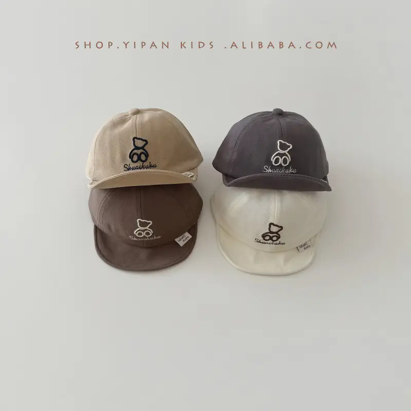 Yipan Korean Baby Hats Spring Autumn 2025 New Cartoon Bear Sun Protection Sunshade Baby Baseball Cap Wholesale - Image 8