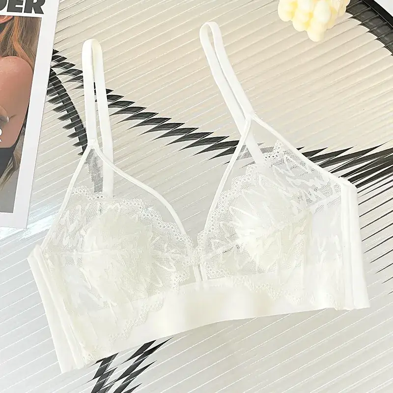 Black Lace Push Up Bra for Women - Image 9