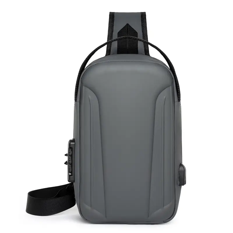 Men's Black Multi-Functional Shoulder Bag with Adjustable Strap - Image 8