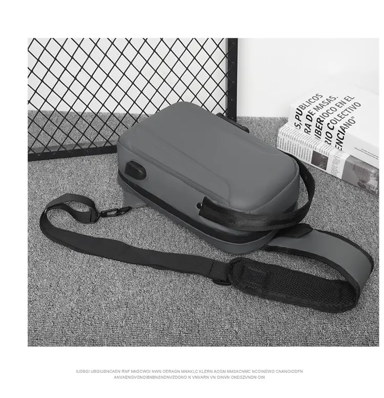 Men's Black Multi-Functional Shoulder Bag with Adjustable Strap — feature 17