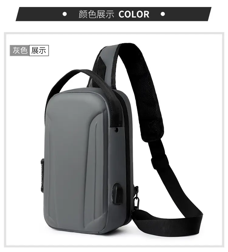 Men's Black Multi-Functional Shoulder Bag with Adjustable Strap — feature 29