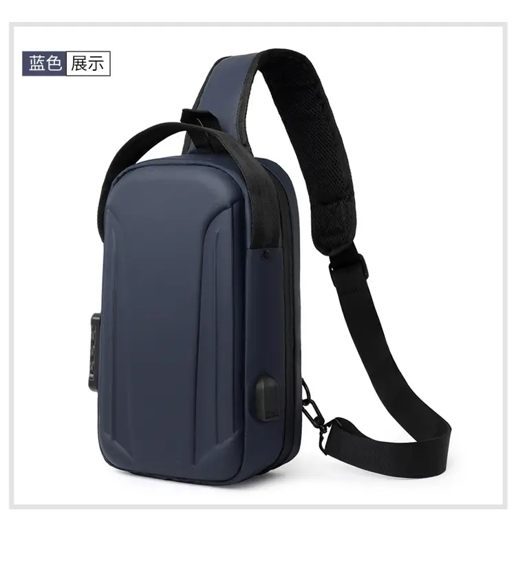 Men's Black Multi-Functional Shoulder Bag with Adjustable Strap — feature 31