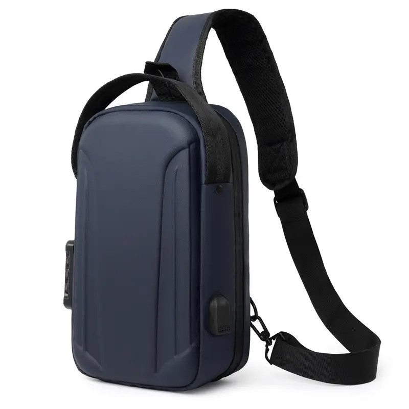 Men's Black Multi-Functional Shoulder Bag with Adjustable Strap - Image 2