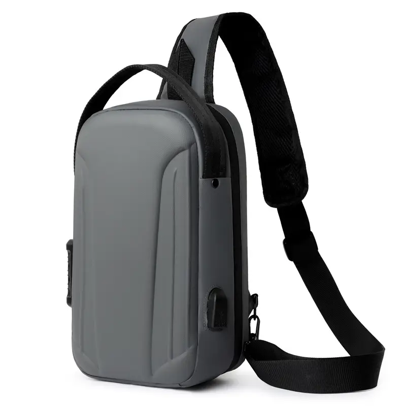 Men's Black Multi-Functional Shoulder Bag with Adjustable Strap - Image 3
