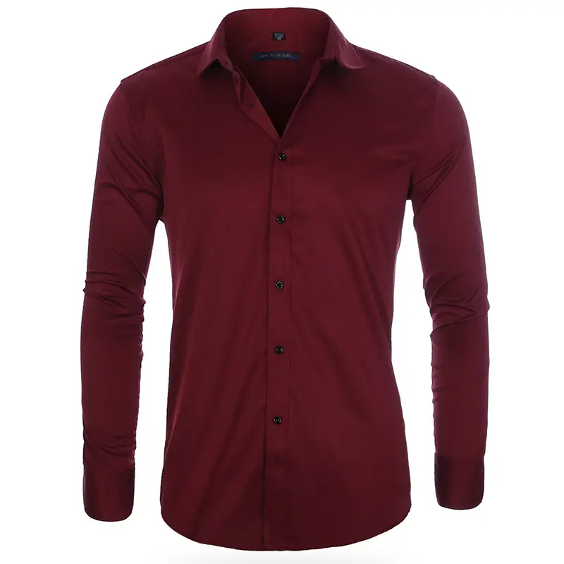 Men's Maroon Button Down Shirt for Commute - Image 5